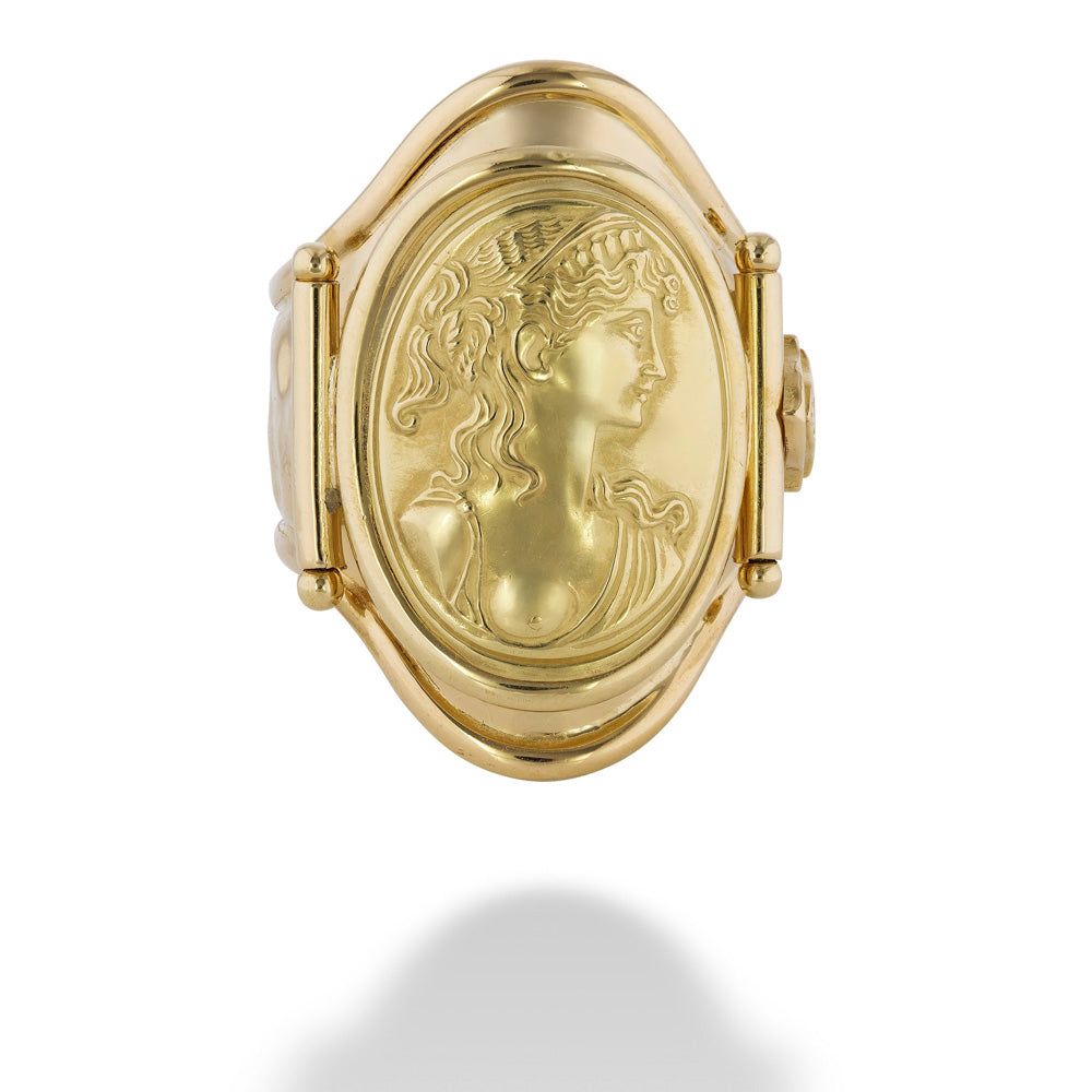 Carved Cameo "Cigar Band" Style Ring