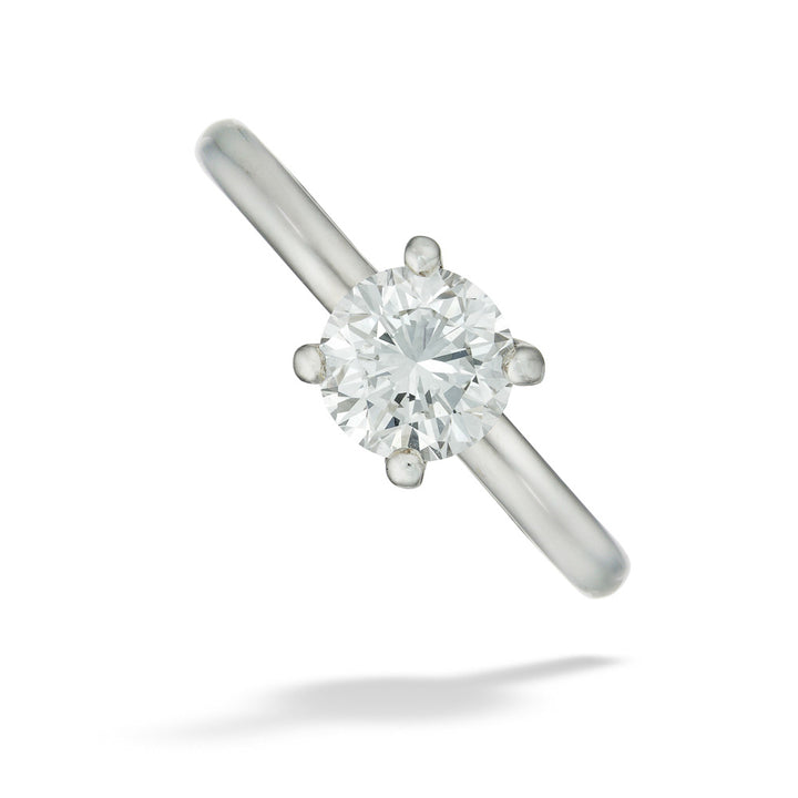 14K White Gold Diamond Solitaire Engagement Ring