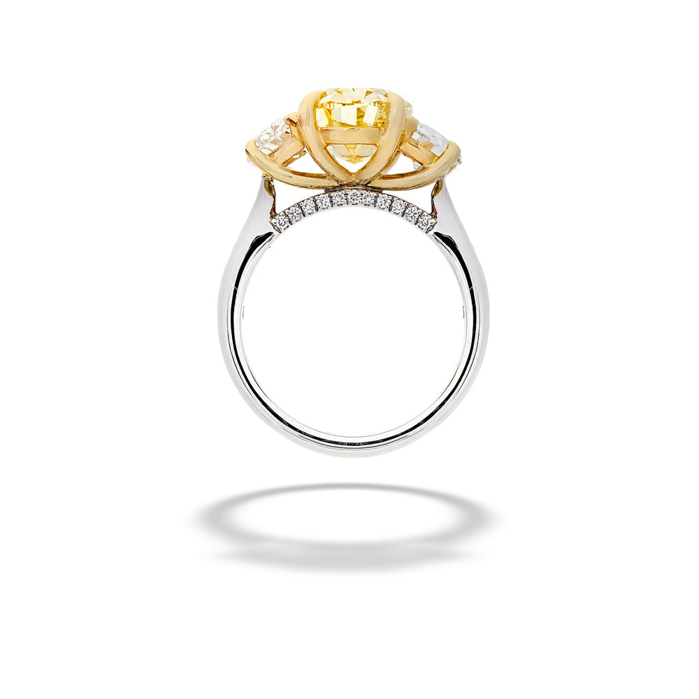 oval yellow lab-grown diamond engagement ring