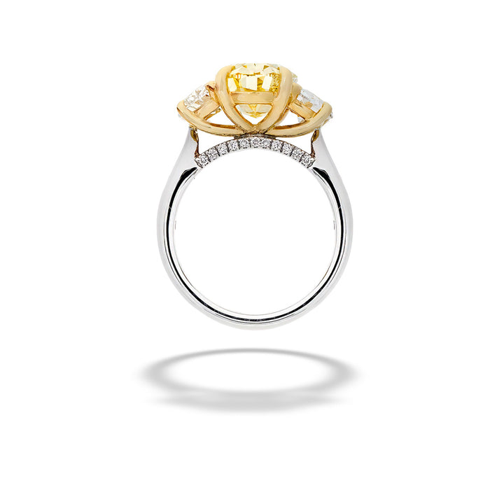 oval yellow lab-grown diamond engagement ring
