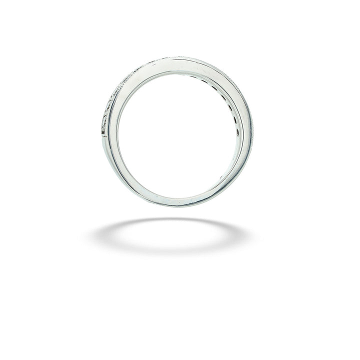 Diamond Bead Set Milgrain Edge Wedding Band