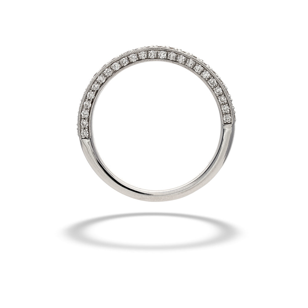 Silver ring with small diamonds on a white background  Vintage Square Shank Diamond Ring 