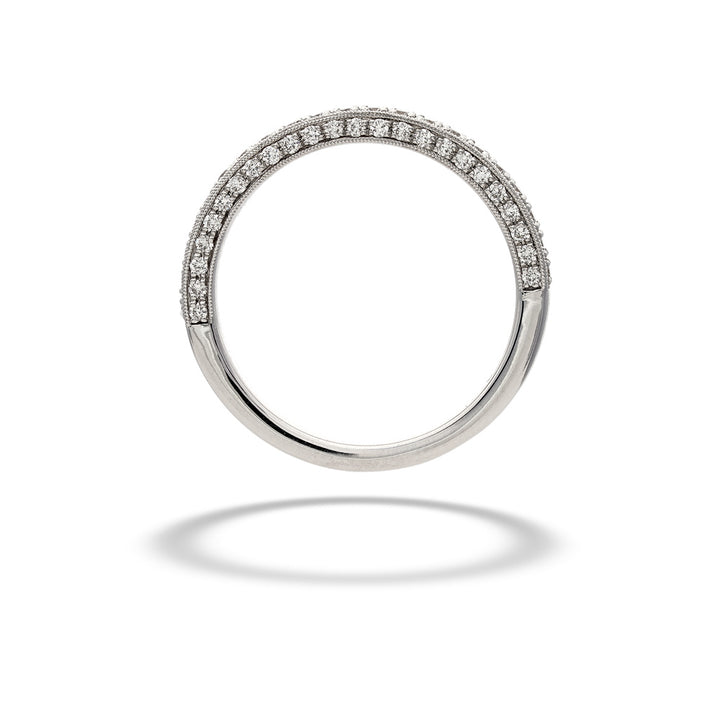 Silver ring with small diamonds on a white background  Vintage Square Shank Diamond Ring 