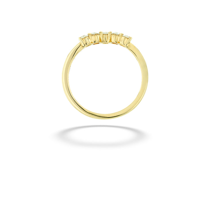 14K Yellow Gold ring with baguette-cut diamonds