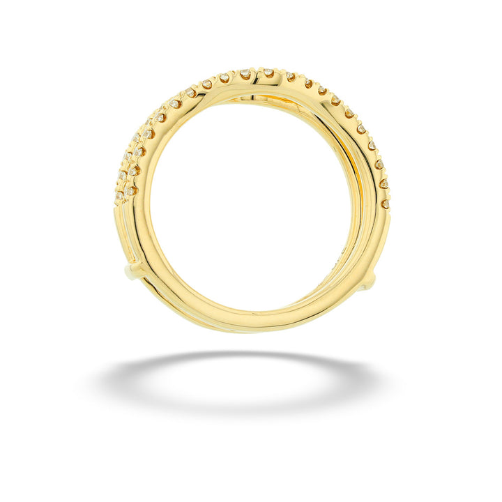 Gold ring with small stones on a white background 14k Gold Diamond Ring Guard