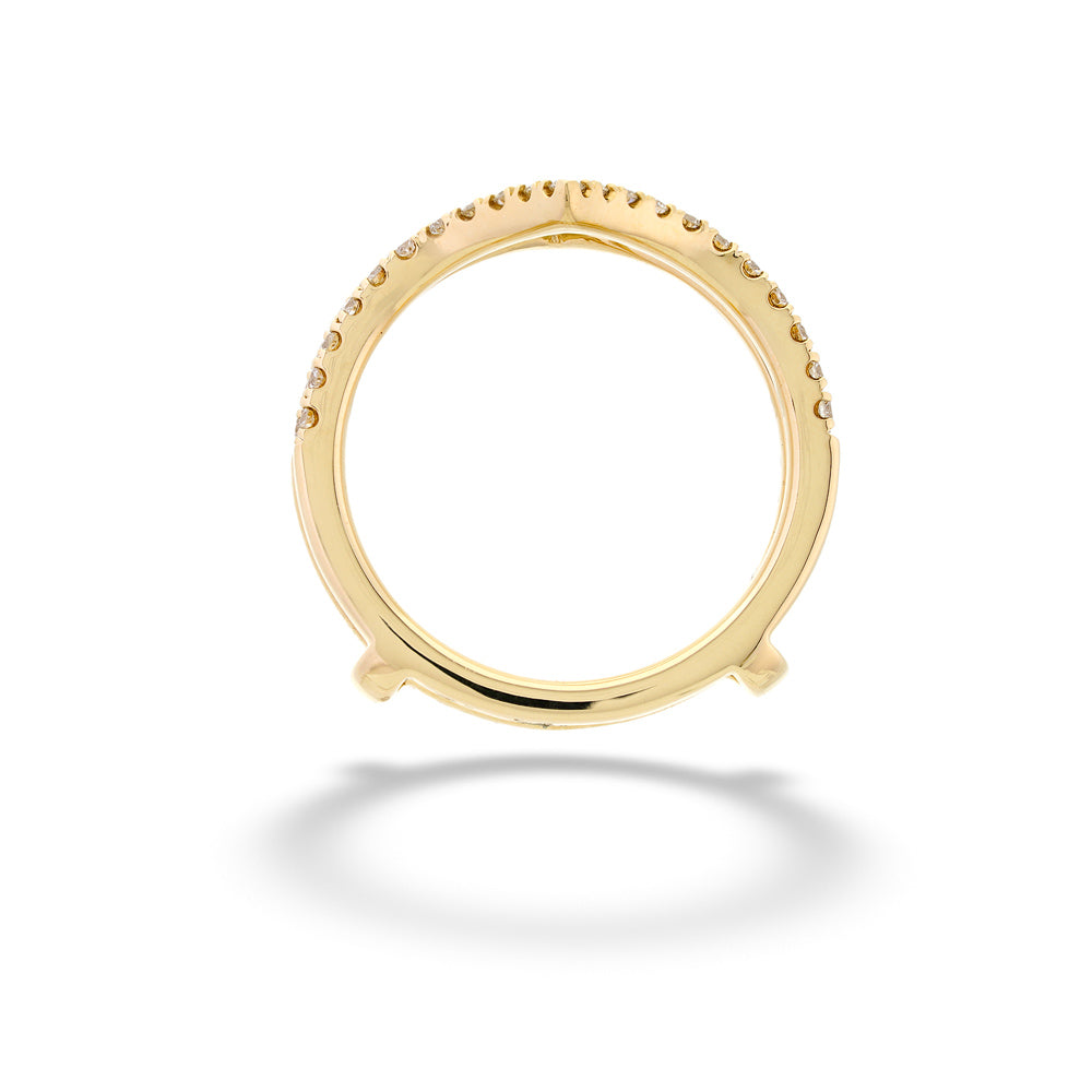 Gold ring with small stones on a white background 14K Gold Diamond Ring Enhancer