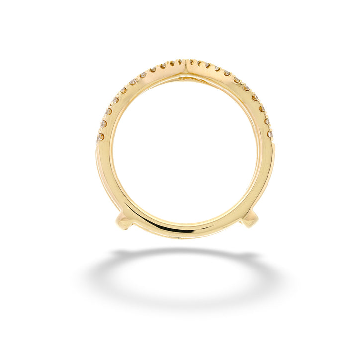 Gold ring with small stones on a white background 14K Gold Diamond Ring Enhancer