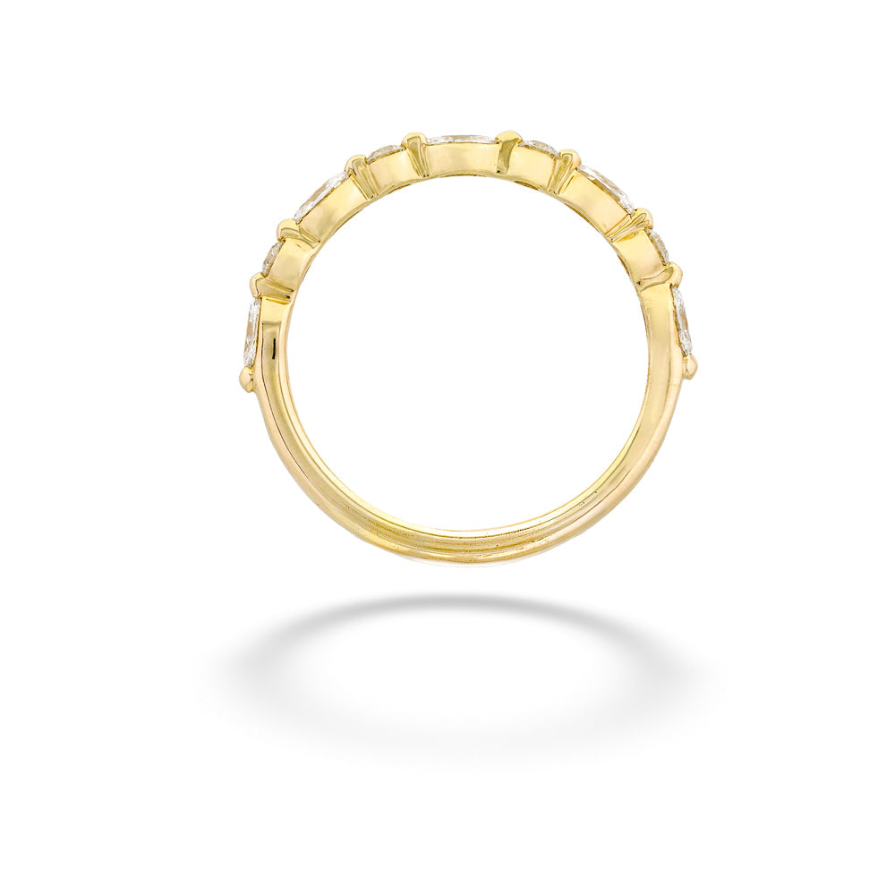 Round and Marquise Diamond Wedding Band