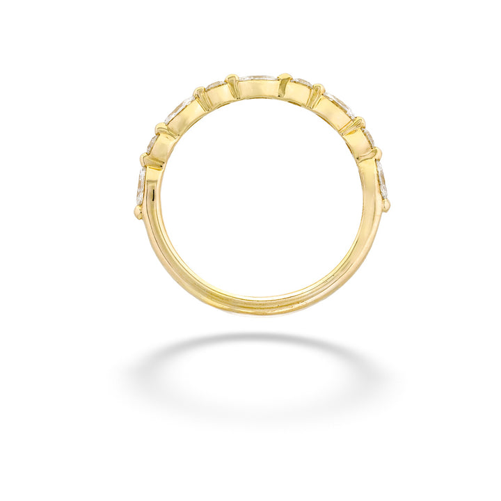 Round and Marquise Diamond Wedding Band
