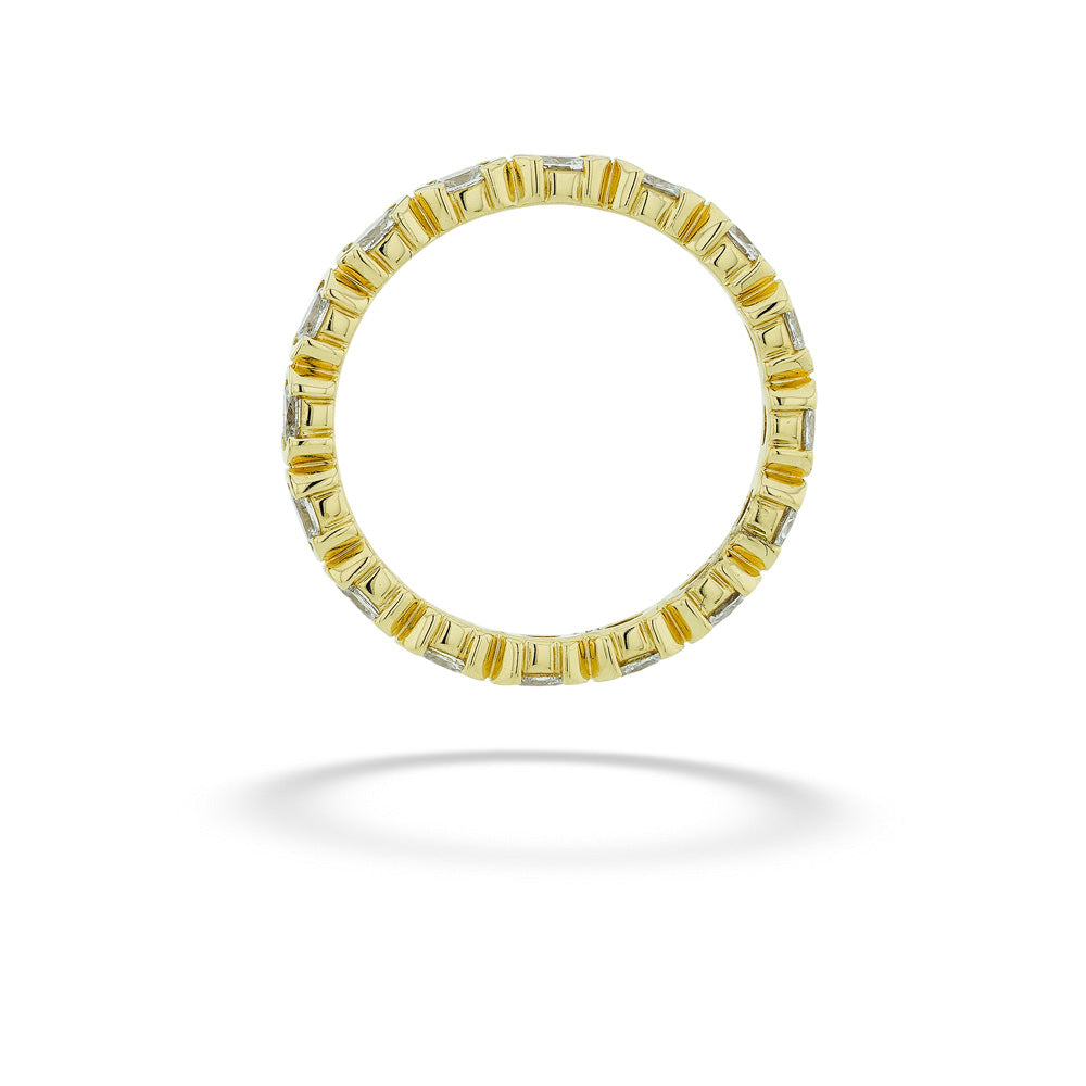 Yellow Gold Half Bezel Diamond Eternity Band by Classique Creations