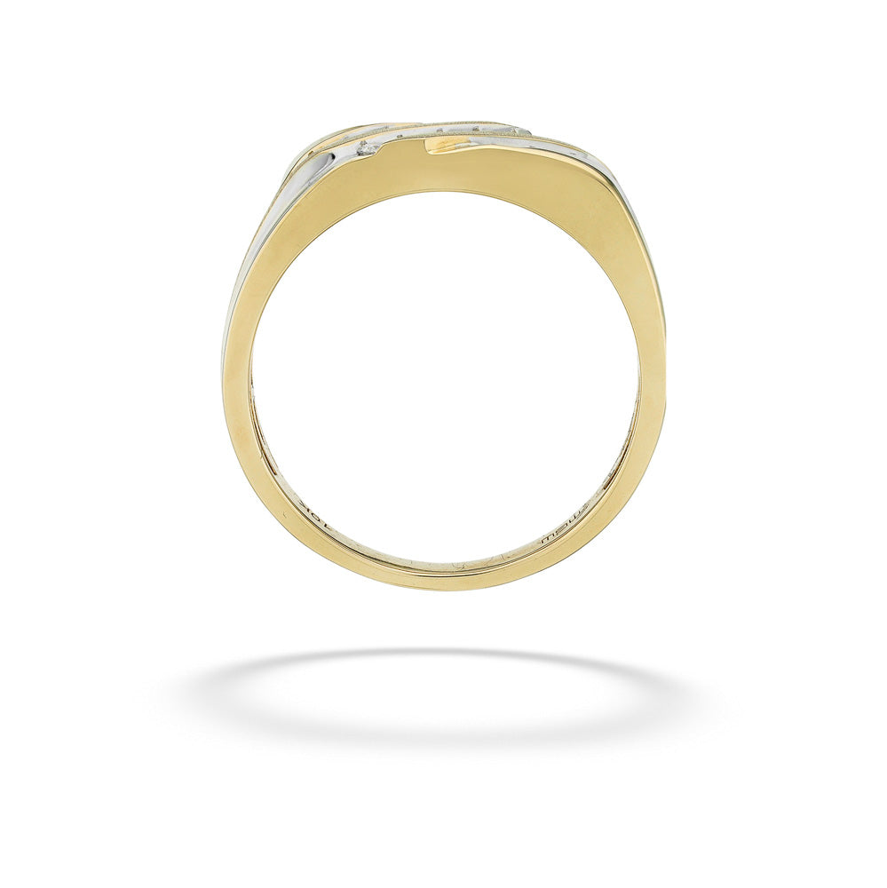 Three Row Gold & Diamond Ring