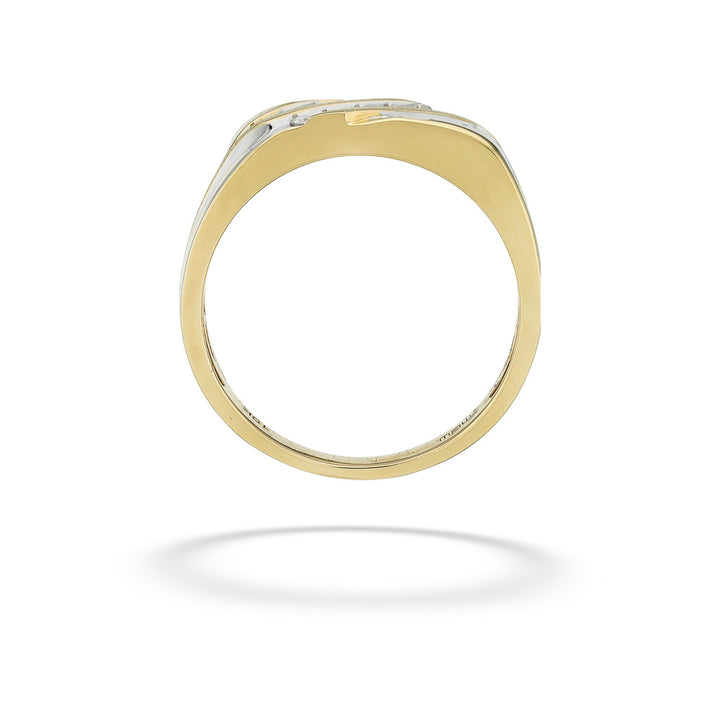 Three Row Gold & Diamond Ring