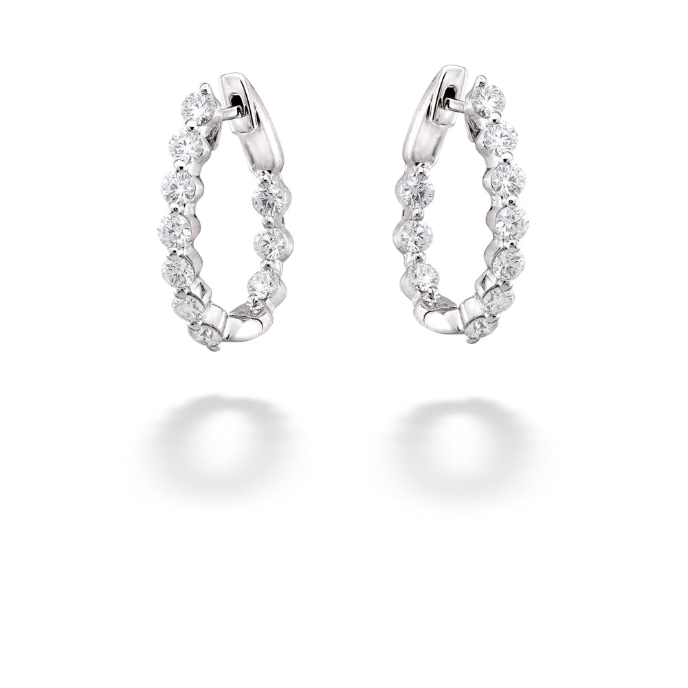 Diamond Inside/Out Curved Hoops