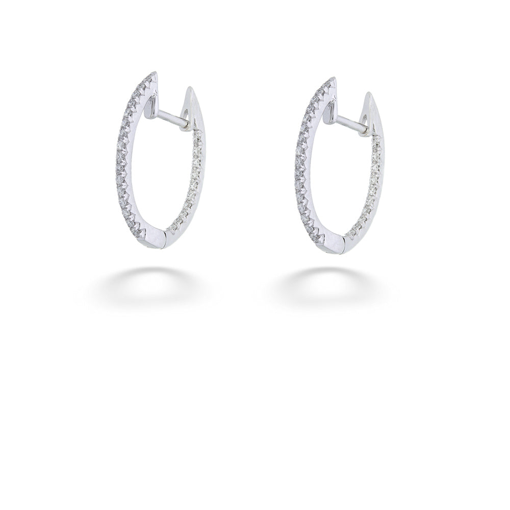 Diamond Inside-Out Oval Hoops