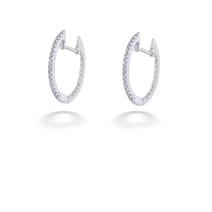 Diamond Inside-Out Oval Hoops