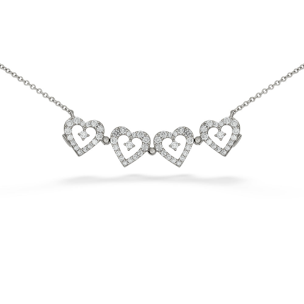 Expandable Diamond Clover & Hearts Necklace