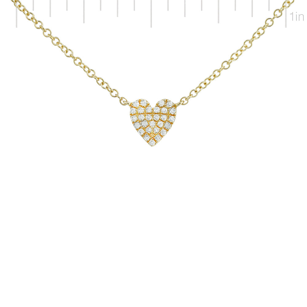 Petite Diamond Pave Heart Necklace by Shy Creation