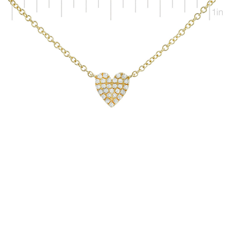 Petite Diamond Pave Heart Necklace by Shy Creation
