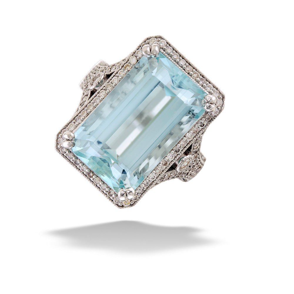 18.25ct Aquamarine & Diamond Ring