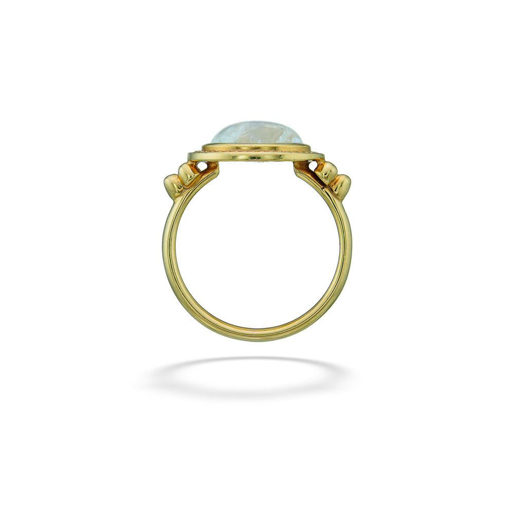 14K Yellow Gold Moonstone Ring by Mazza