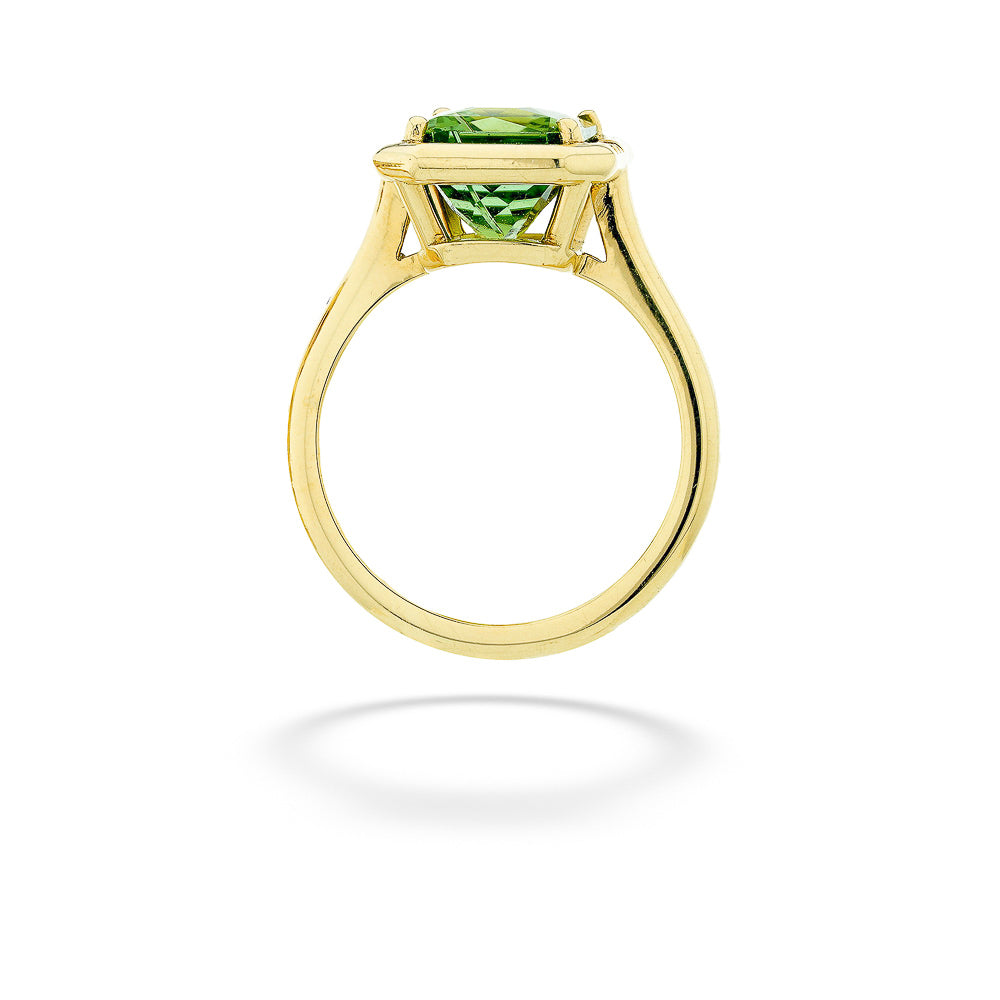 Green Tourmaline & Diamond Ring by Lauren K.