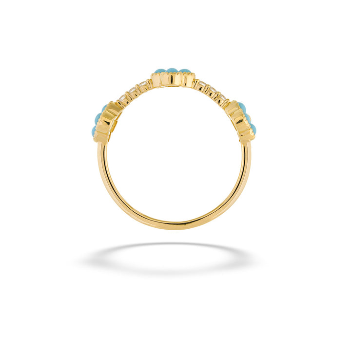gold Turquoise Clover Ring.