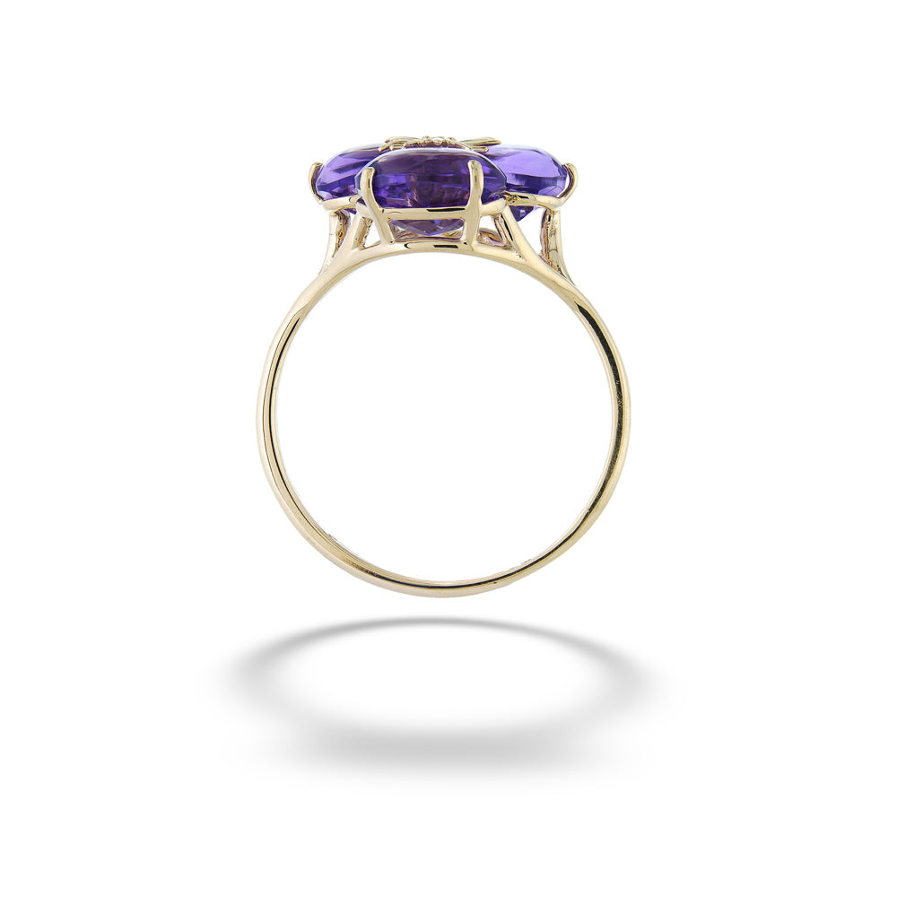 Amethyst and Diamond Flower Ring by Vianna Brasil