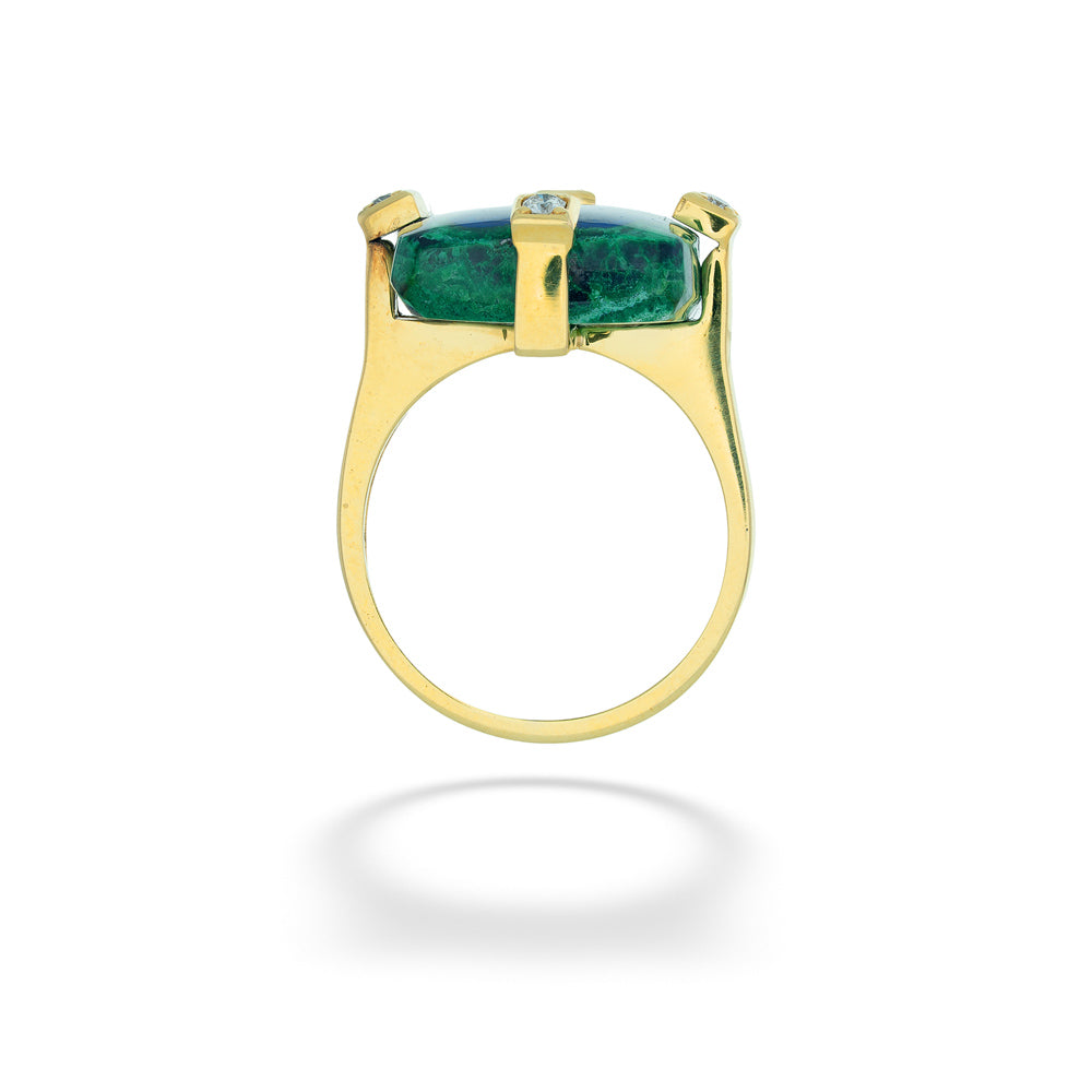 Azurite and Diamond Ring by Mazza