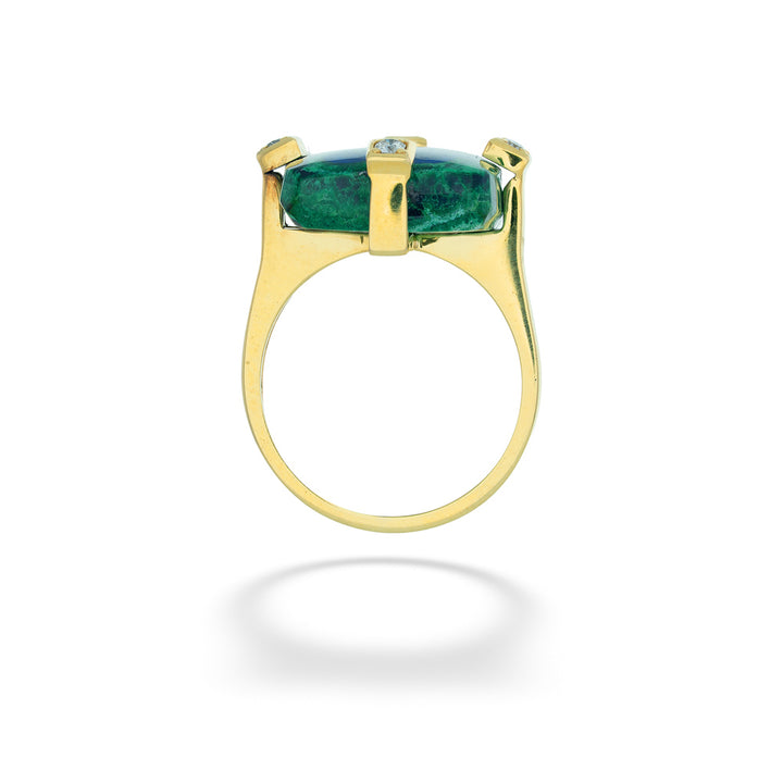 Azurite and Diamond Ring by Mazza