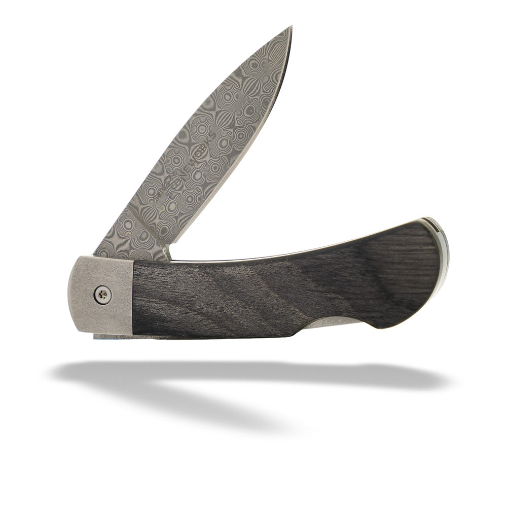 Damascus Steel 3" Knife with Mammoth Tooth and Mother of Pearl by Santa Fe Stoneworks