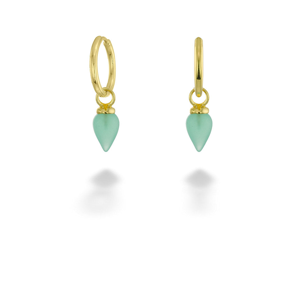 Chalcedony "Pendulum" Drop Earrings by Jorge Revilla