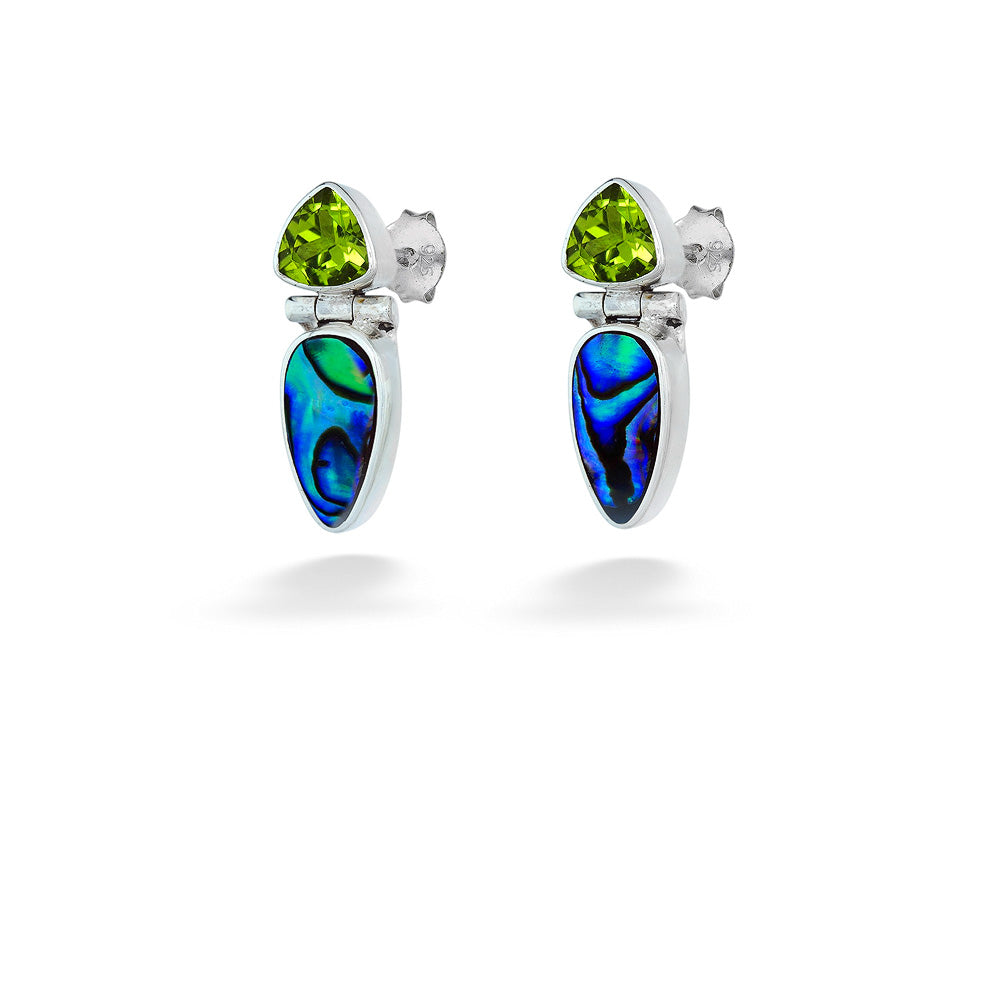 Peridot & Abalone Earrings by Acleoni