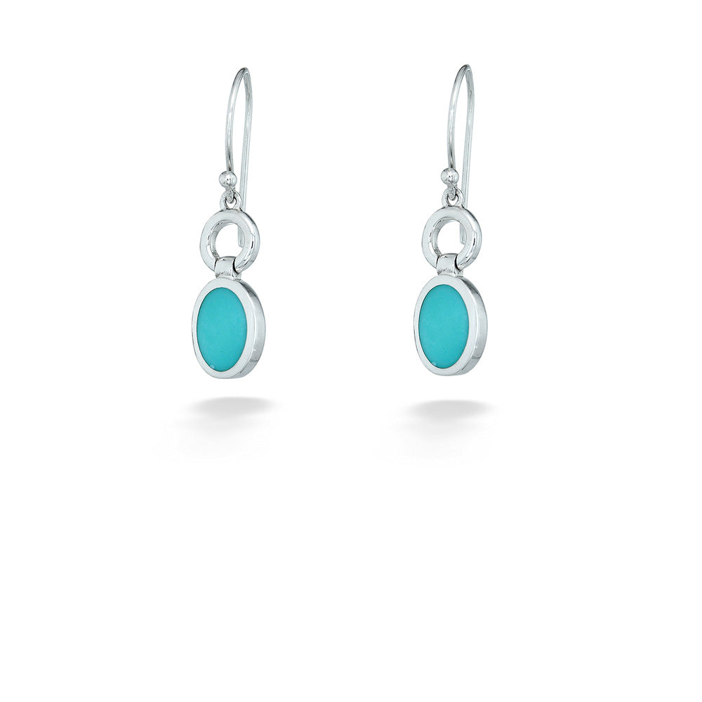 Sterling Silver & Turquoise Drop Earrings by Acleoni