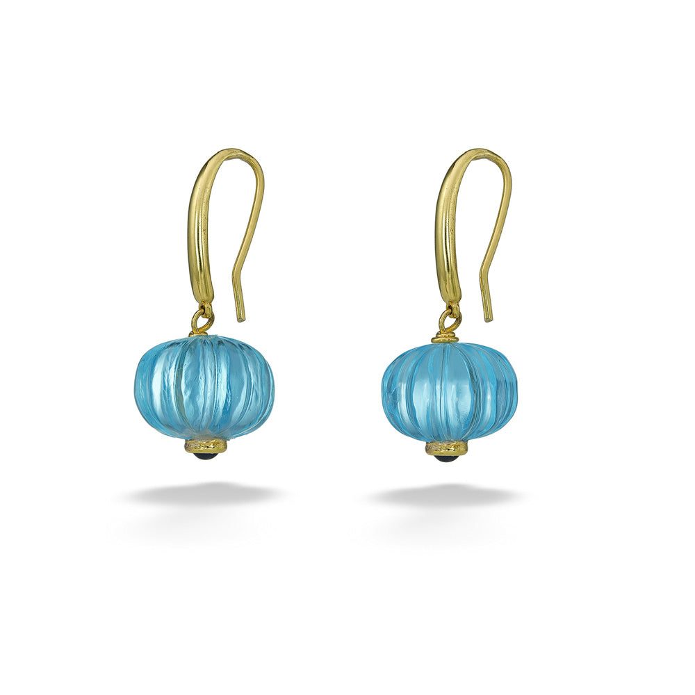 Fluted Blue Topaz Earrings by Mazza