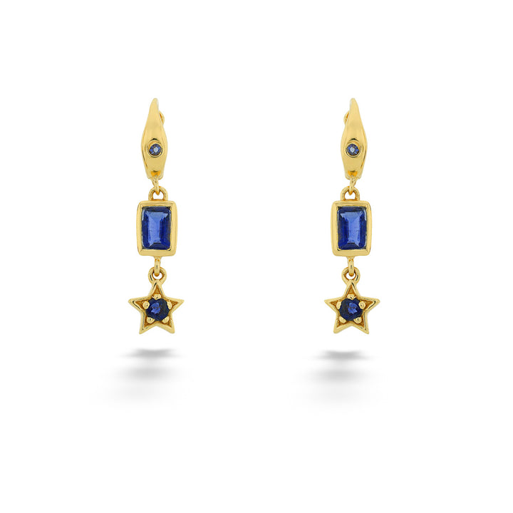 Silver & 18kt Vermeil Iolite Deco Earrings by Jorge Revilla
