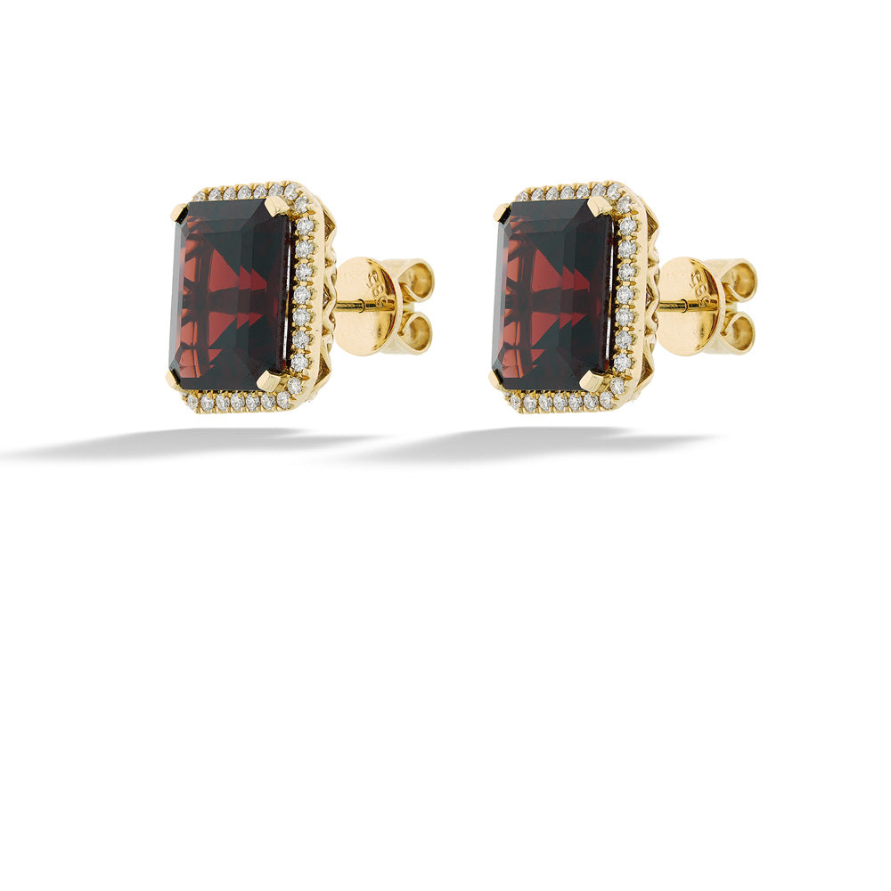 Garnet and Diamond Earrings