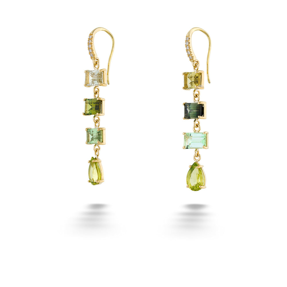 Green Tourmaline and Peridot "Joyce" Earrings by Lauren K.