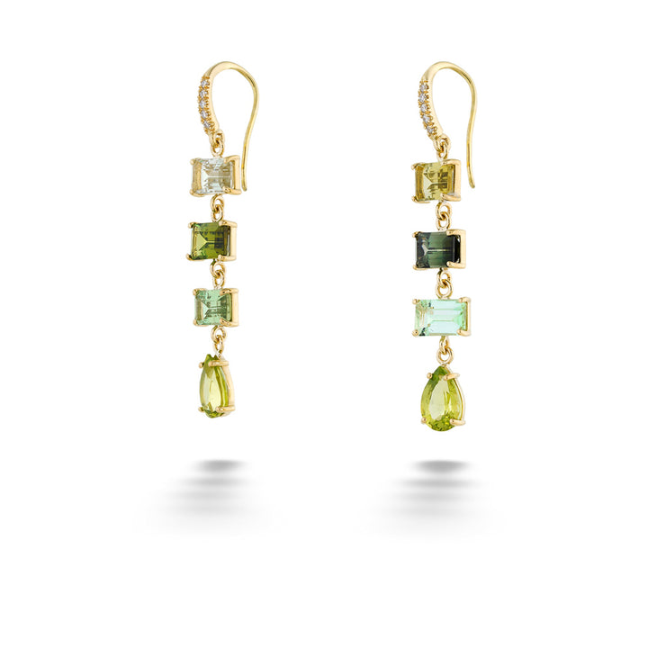 Green Tourmaline and Peridot "Joyce" Earrings by Lauren K.