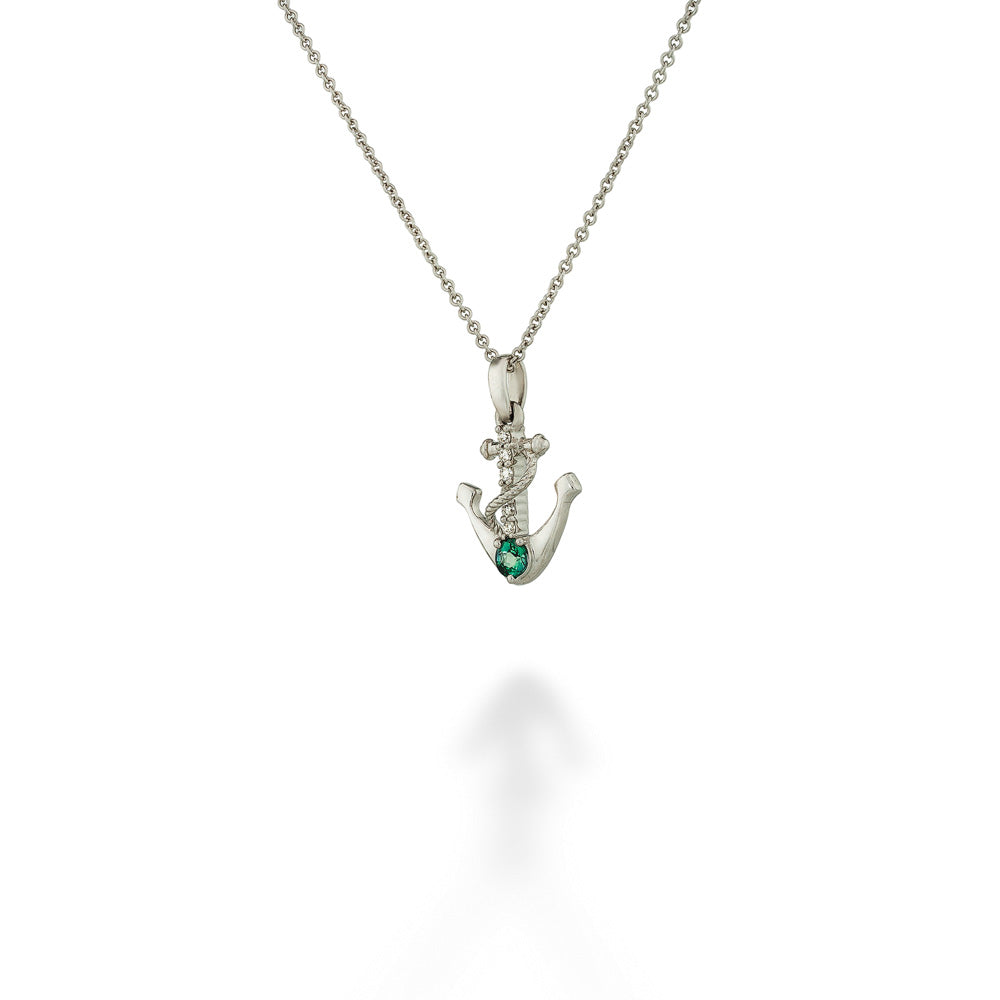 Natural Alexandrite Anchor Pendant and Chain by Mark Henry