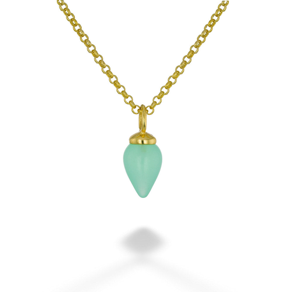 Chalcedony "Pendelum" Pendant & Chain by Jorge Revilla