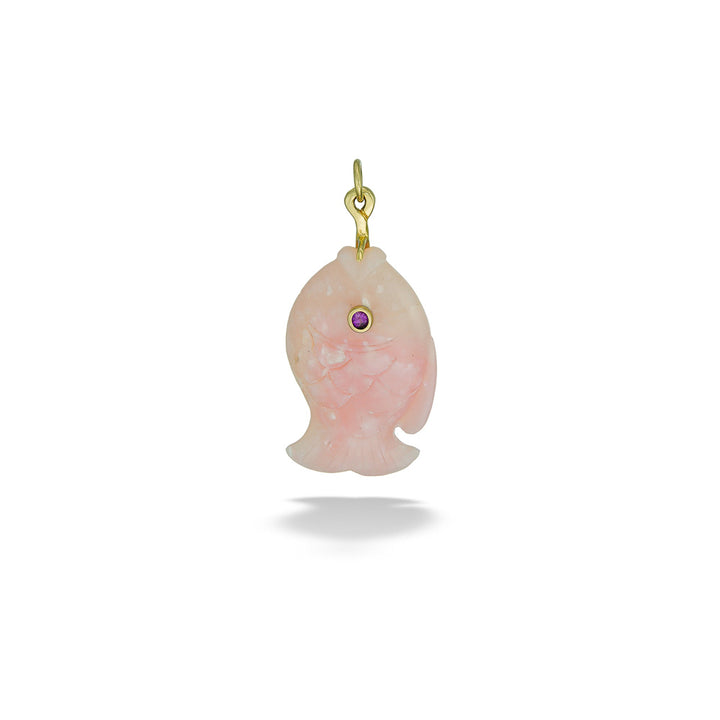 Large Pink Opal Fish Pendant by Mazza