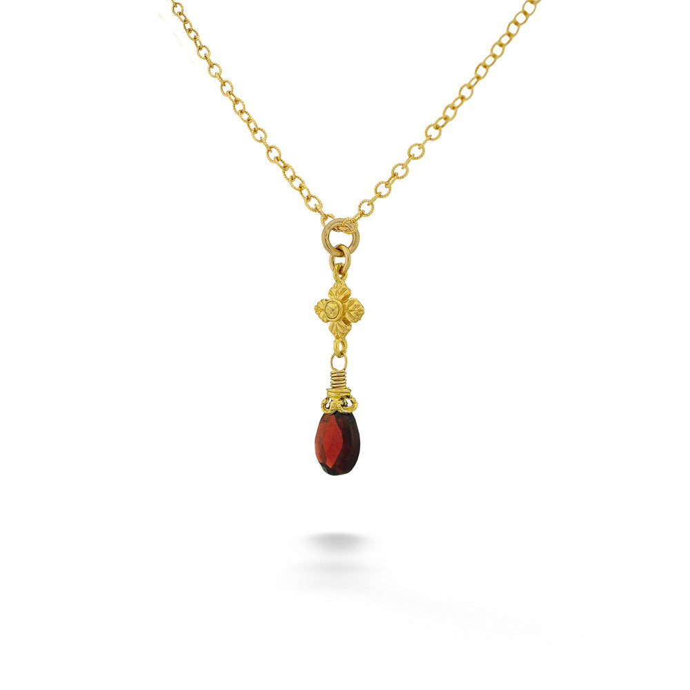 Garnet Pendant & Chain by Anatoli