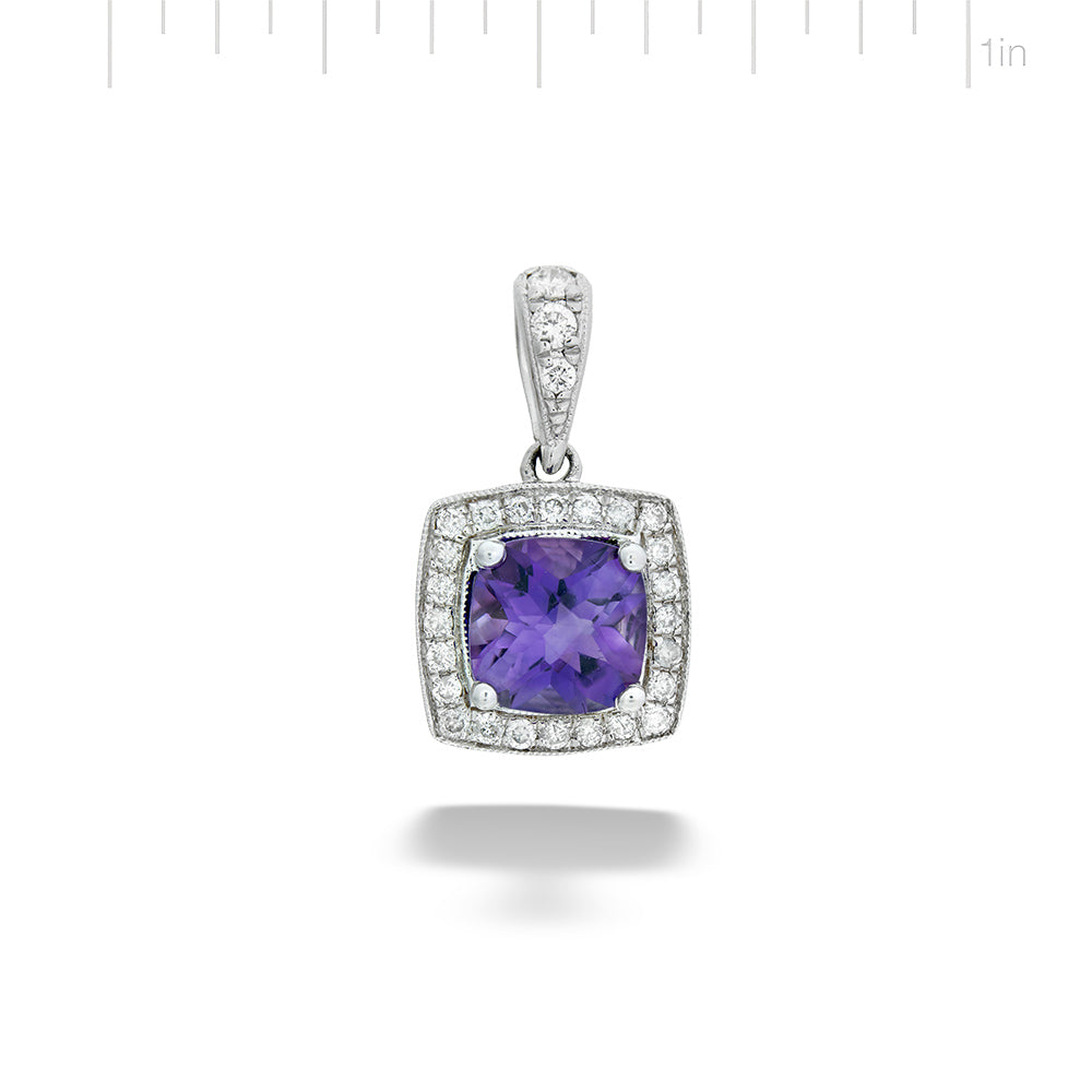 Cushion-Cut Amethyst Pendant