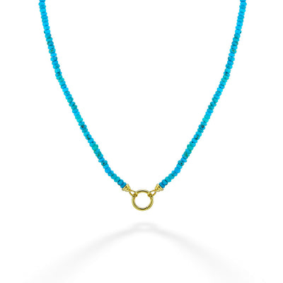 Natural Turquoise Rondel Necklace by Mazza