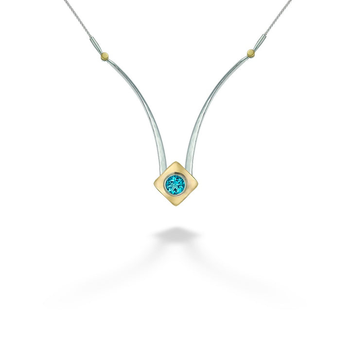 Blue Topaz Riveting Necklace by E.L. Deisgns