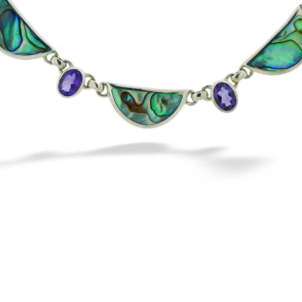 Abalone and Amethyst Necklace by Acleoni