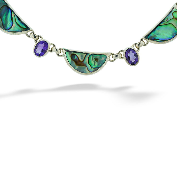Abalone and Amethyst Necklace by Acleoni