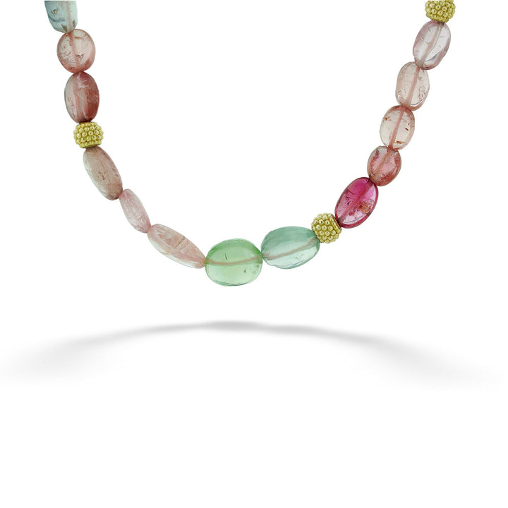 Multicolored Smooth Tourmaline Beaded Necklace by Lauren K