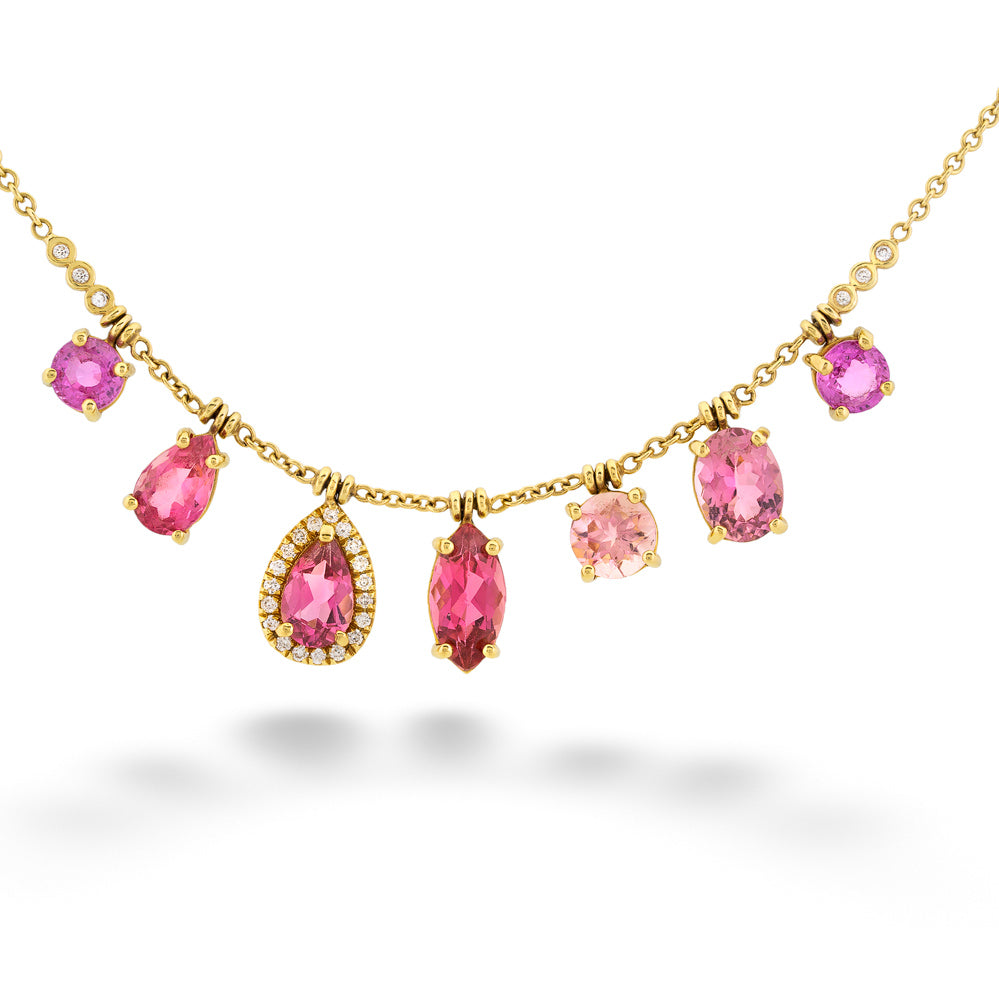 Variety Cut Pink Tourmaline Necklace by Lauren K.