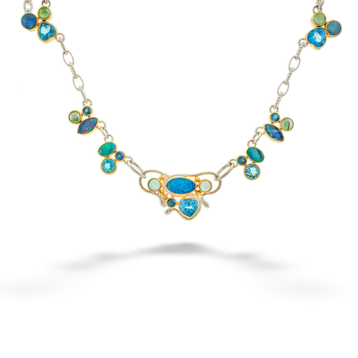 Mystic Fire Quartz, Opal, &amp;amp; Topaz Necklace by Michou